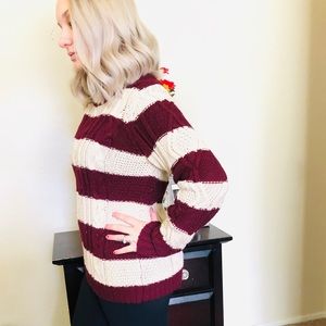 Burgundy/Cream Sweater